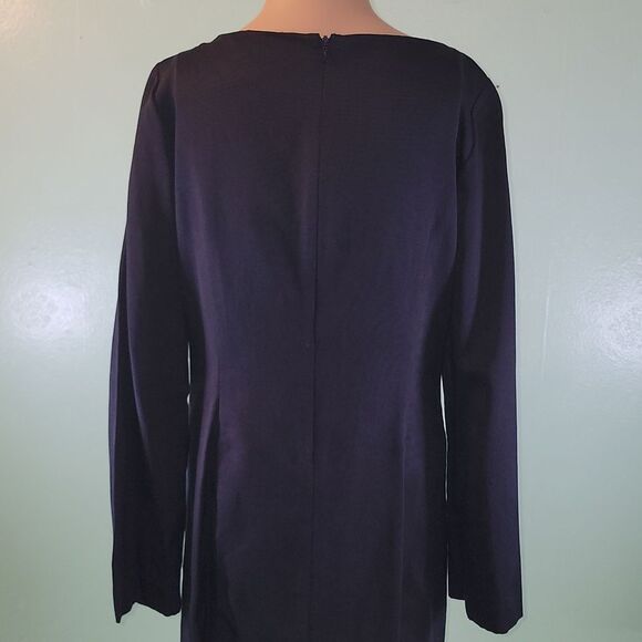 Tory Burch Womens Tunic Blouse Black Silk Embellished Beaded Long Sleeves Top 6 - Picture 2 of 6